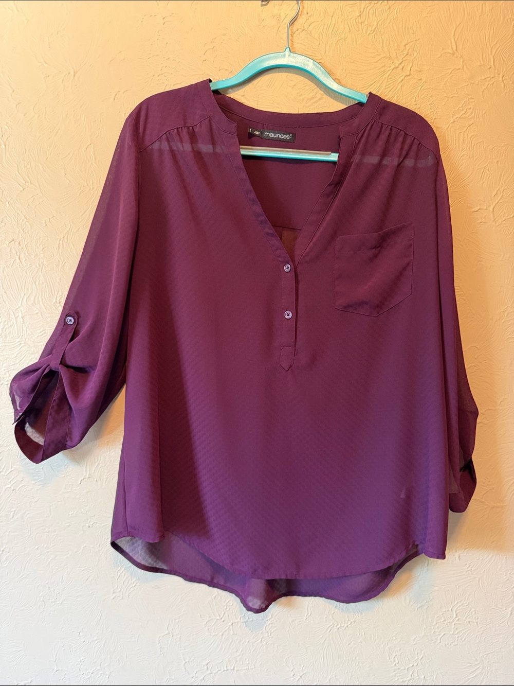 Maurice’s Plum Split-Neck Blouse plus size 1